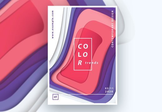 Poster Layout with Abstract Cutout Illustration