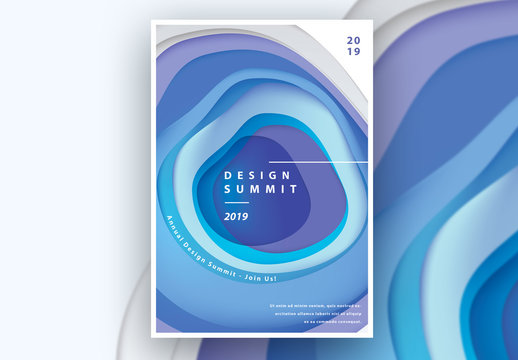 Poster Layout with Vibrant Cutout Illustration