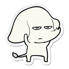 sticker of a annoyed cartoon elephant