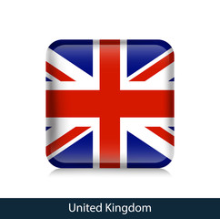Flag of United Kingdom - Square glossy badge