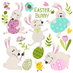 Set of Easter Bunny