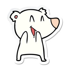 sticker of a laughing polar bear cartoon