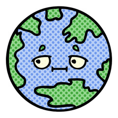 comic book style cartoon planet earth