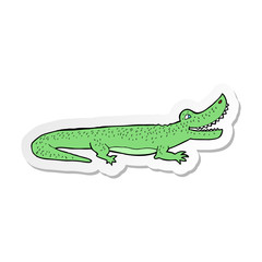 sticker of a cartoon happy crocodile