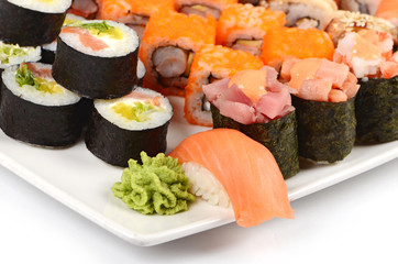 Tasty food. Sushi Roll on a white background