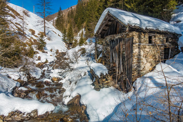 Wildbach im Winter, Steinhaus, Innervillgraten