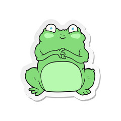 sticker of a cartoon funny frog