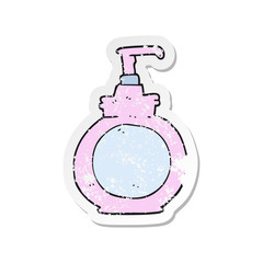 retro distressed sticker of a cartoon hand wash