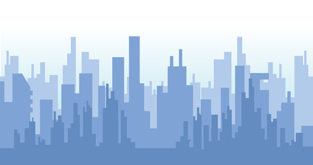 Naklejka premium Illustration of city silhouette design in blue color