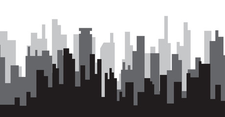 Illustration of city silhouette design in black color