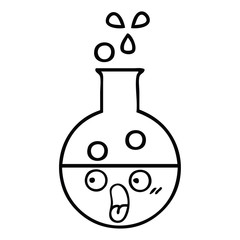 line drawing cartoon test tube