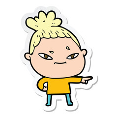 Obraz premium sticker of a cartoon woman