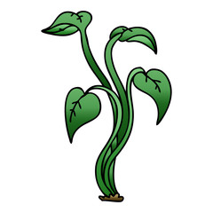 quirky gradient shaded cartoon plant