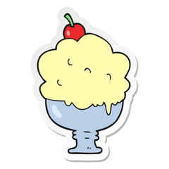 sticker of a cartoon ice cream
