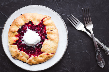 Homemade cranberry galette