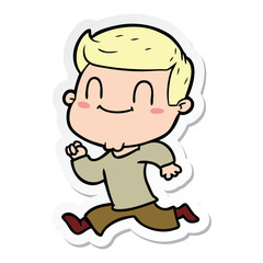 sticker of a cartoon friendly man