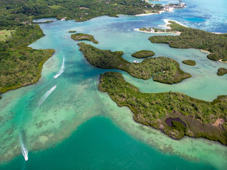 Mauritius aerial photo. Island with beautiful beaches. 2019