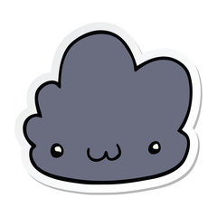 sticker of a cute cartoon cloud