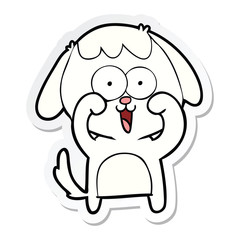 sticker of a cute cartoon dog