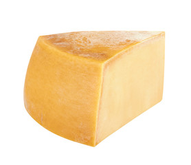 Parmesan cheese isolated on white