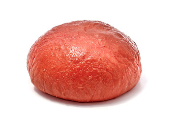 Red Hamburger bun isolated on white background