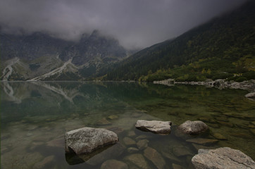 Lake in the mountains, Sea Eye, Tatra Poland
