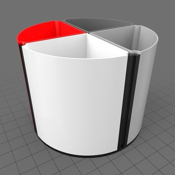 Round divided pencil holder