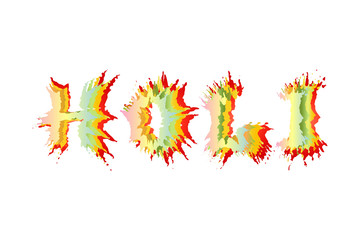 colorful signature Holi on the Indian festival of colors