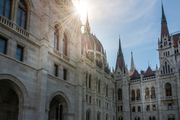 Fototapeta na wymiar Hungarian Parliament Building in Hungary and Budapest
