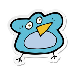 sticker of a funny cartoon robin