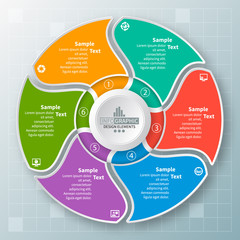 Abstract 3D Paper Infographics. Business template .Vector illustration