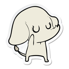 Obraz premium sticker of a cute cartoon elephant
