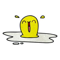 quirky hand drawn cartoon fried egg