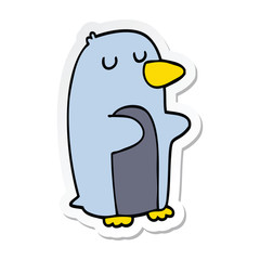 sticker of a cartoon penguin