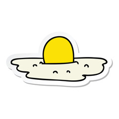 sticker of a quirky hand drawn cartoon fried egg