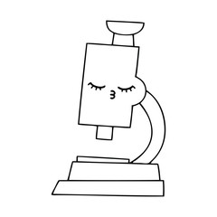 line drawing cartoon microscope