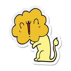 sticker of a cute cartoon lion