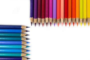 color pencils isolated on white background