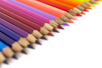 color pencils isolated on white background