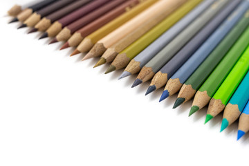 Fototapeta premium color pencils isolated on white background