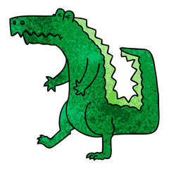 quirky hand drawn cartoon crocodile