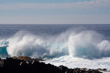 big crashing wave at the atlantic