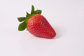 close up photo of fresh strawberry with white background