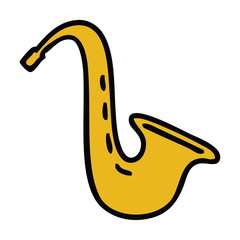 cute cartoon musical saxophone