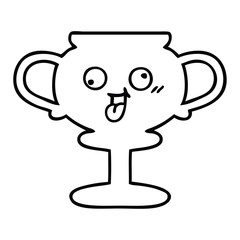 line drawing cartoon trophy
