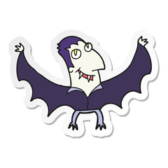 sticker of a cartoon vampire