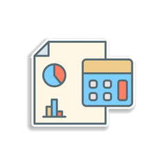 financial report sticker icon. Element of color banking icon. Premium quality sticker design icon. Signs and symbols collection icon for websites, web design