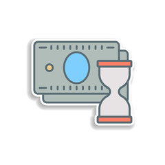 time is money sticker icon. Element of color banking icon. Premium quality sticker design icon. Signs and symbols collection icon for websites, web design