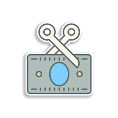 destruction of credit card sticker icon. Element of color banking icon. Premium quality sticker design icon. Signs and symbols collection icon for websites, web design