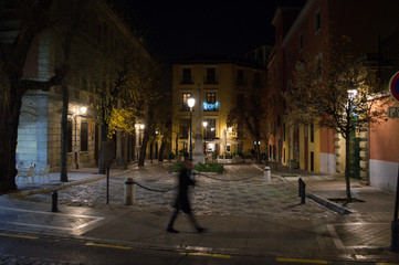 City Center San Matias in Granada, Spain at Night